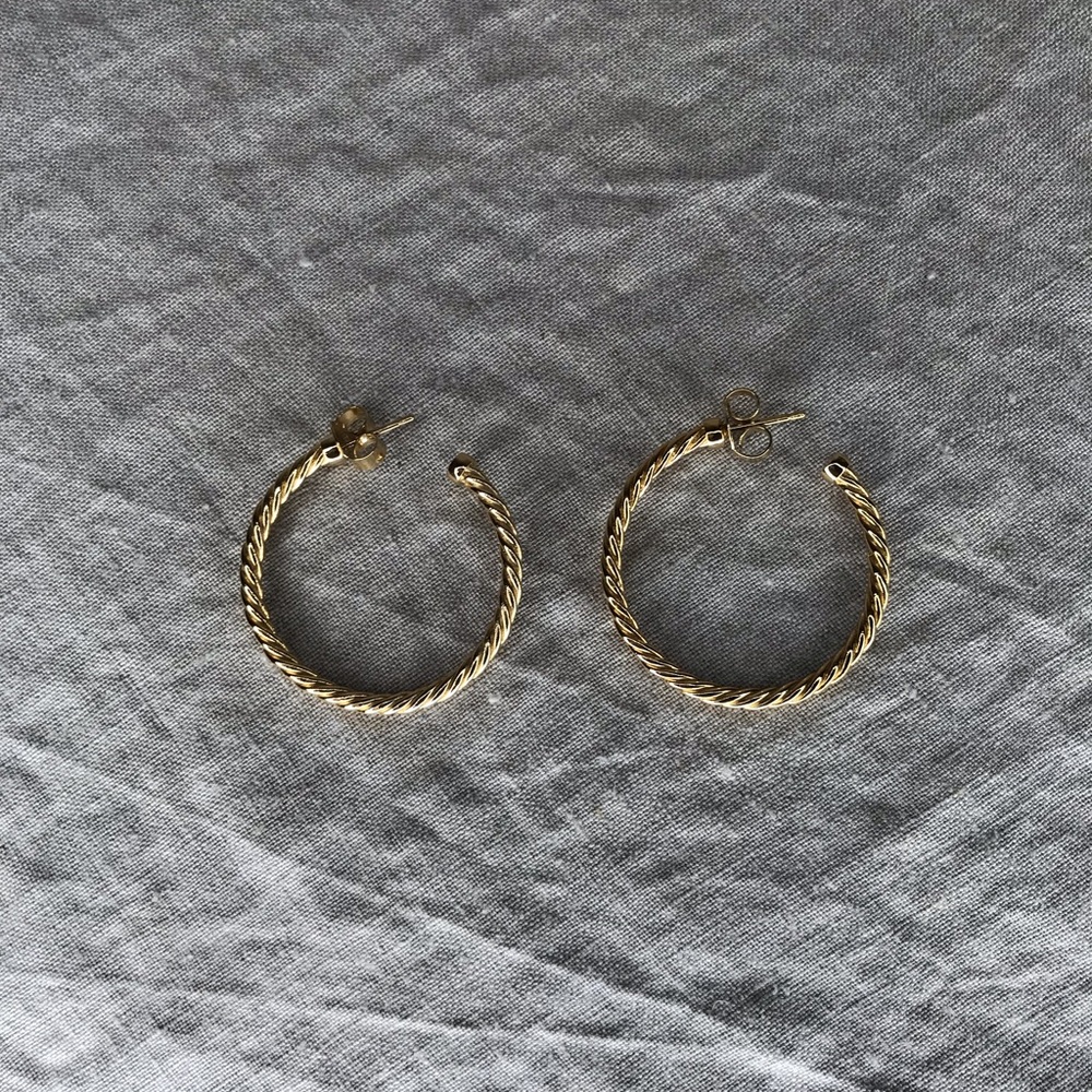 Rivka Friedman 18k Brass cable hoops 1.5”